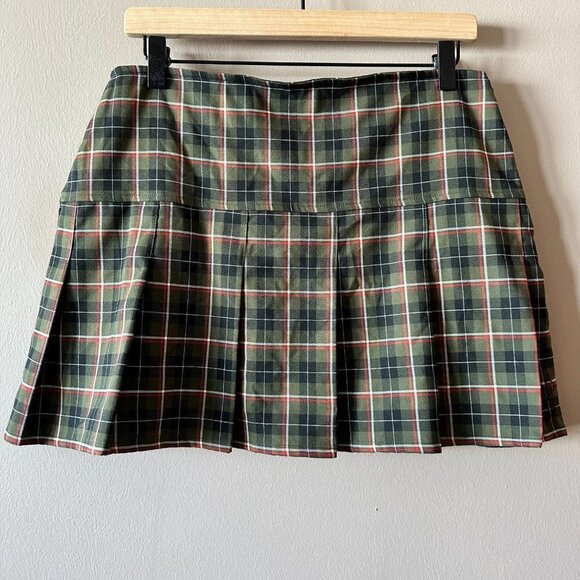 Women's 8 NWT Superdry Vintage Tweed Pleat Mini Skirt Plaid Pleated School Girl - Picture 4 of 12